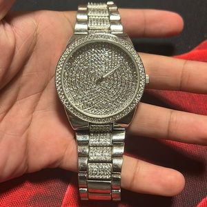 Men’s Silver-tone Diamond Watch